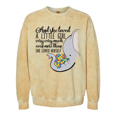 She Loved A Little Very Much Autism Elephant Mom Gift Meaningful Gift Colorblast Crewneck Sweatshirt