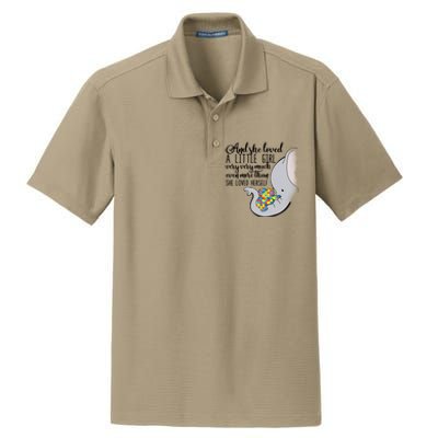 She Loved A Little Very Much Autism Elephant Mom Gift Meaningful Gift Dry Zone Grid Polo