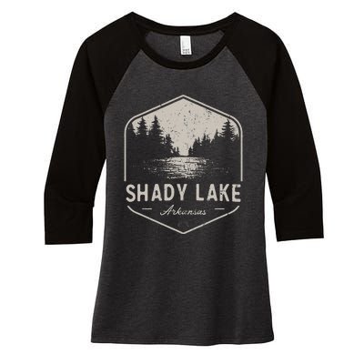 Shady Lake Arkansas Outdoors Women's Tri-Blend 3/4-Sleeve Raglan Shirt