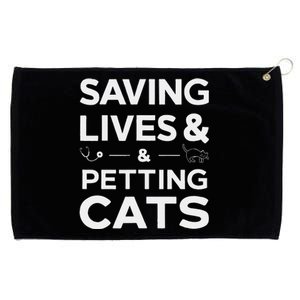 Saving Lives And Petting Cats Funny Medical Staff Doctor Grommeted Golf Towel