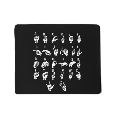 Sign Language Alphabet For Asl Interpreter Deaf Teacher Stud Mousepad