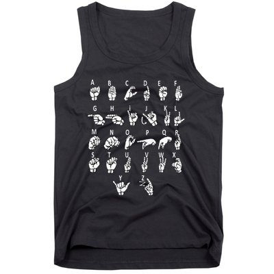 Sign Language Alphabet For Asl Interpreter Deaf Teacher Stud Tank Top