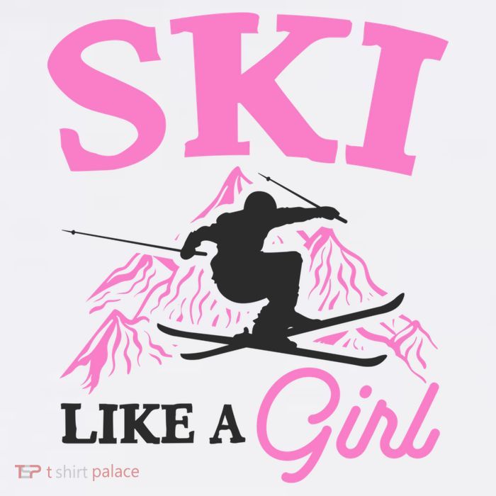Ski Like A Girl Gift For Skiers Skiing Lover Flatbill Hat