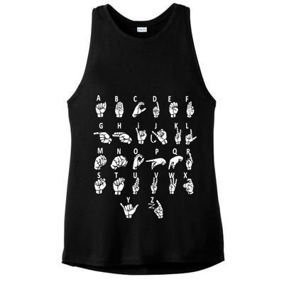 Sign Language Alphabet For ASL Interpreter Deaf Teacher Stud Ladies PosiCharge Tri-Blend Wicking Tank