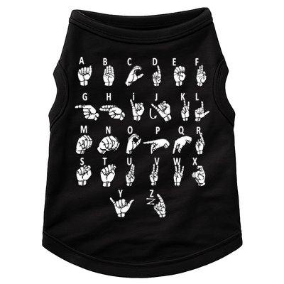 Sign Language Alphabet For ASL Interpreter Deaf Teacher Stud Doggie Tank