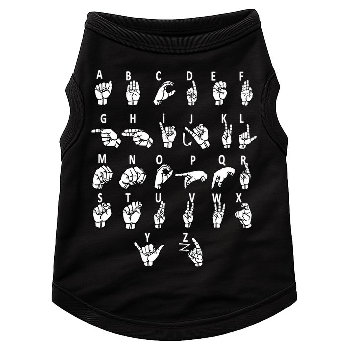 Sign Language Alphabet For ASL Interpreter Deaf Teacher Stud Doggie Tank