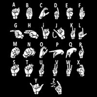 Sign Language Alphabet For ASL Interpreter Deaf Teacher Stud Performance Shirt