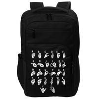Sign Language Alphabet For ASL Interpreter Deaf Teacher Stud Impact Tech Backpack