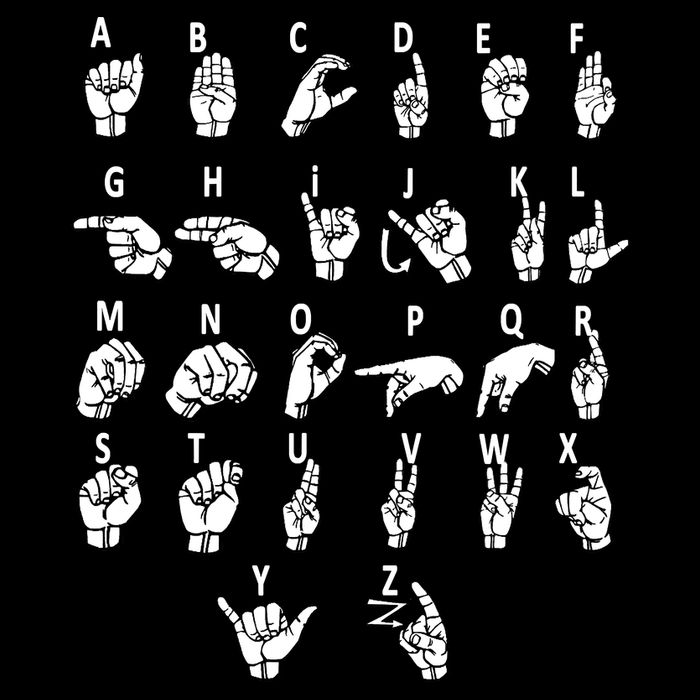 Sign Language Alphabet For ASL Interpreter Deaf Teacher Stud Bucket Hat