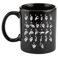 Sign Language Alphabet For ASL Interpreter Deaf Teacher Stud 11oz C Handle Ceramic Mug