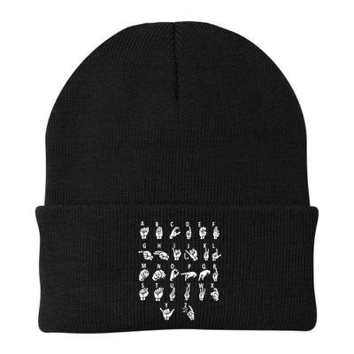 Sign Language Alphabet For ASL Interpreter Deaf Teacher Stud Knit Cap Winter Beanie