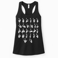 Sign Language Alphabet For ASL Interpreter Deaf Teacher Stud Womens Tank Top