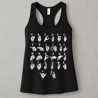 Sign Language Alphabet For ASL Interpreter Deaf Teacher Stud Womens Tank Top