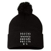Sign Language Alphabet For ASL Interpreter Deaf Teacher Stud Pom Pom 12in Knit Beanie