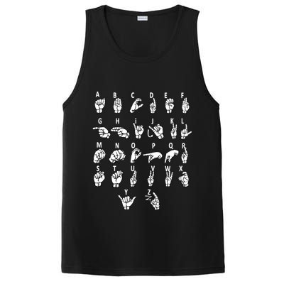 Sign Language Alphabet For ASL Interpreter Deaf Teacher Stud PosiCharge Competitor Tank