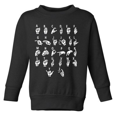 Sign Language Alphabet For ASL Interpreter Deaf Teacher Stud Toddler Sweatshirt