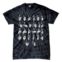 Sign Language Alphabet For ASL Interpreter Deaf Teacher Stud Tie-Dye T-Shirt