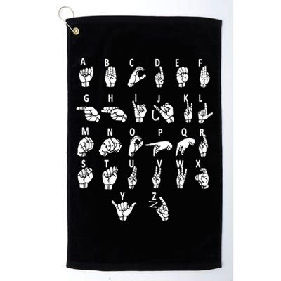 Sign Language Alphabet For ASL Interpreter Deaf Teacher Stud Golf Towel