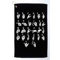 Sign Language Alphabet For ASL Interpreter Deaf Teacher Stud Golf Towel