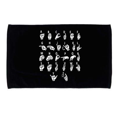 Sign Language Alphabet For ASL Interpreter Deaf Teacher Stud Microfiber Hand Towel