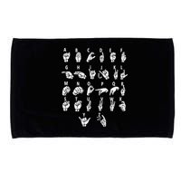 Sign Language Alphabet For ASL Interpreter Deaf Teacher Stud Microfiber Hand Towel