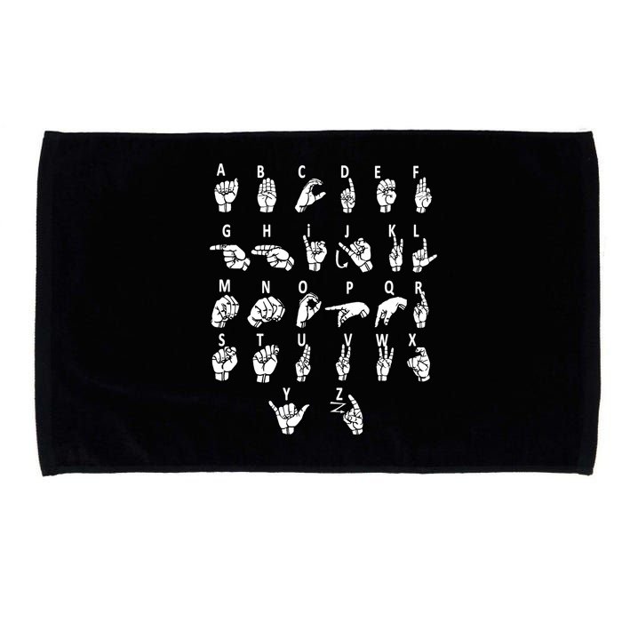 Sign Language Alphabet For ASL Interpreter Deaf Teacher Stud Microfiber Hand Towel