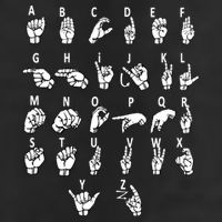 Sign Language Alphabet For ASL Interpreter Deaf Teacher Stud Microfiber Hand Towel