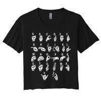 Sign Language Alphabet For ASL Interpreter Deaf Teacher Stud Crop Top