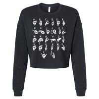 Sign Language Alphabet For ASL Interpreter Deaf Teacher Stud Cropped Pullover Crew