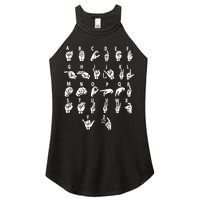 Sign Language Alphabet For ASL Interpreter Deaf Teacher Stud Women's Perfect Tri Rocker Tank