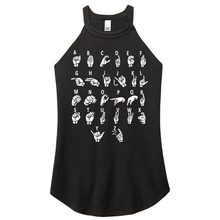 Sign Language Alphabet For ASL Interpreter Deaf Teacher Stud Women's Perfect Tri Rocker Tank