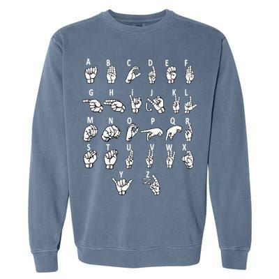 Sign Language Alphabet For ASL Interpreter Deaf Teacher Stud Garment-Dyed Sweatshirt