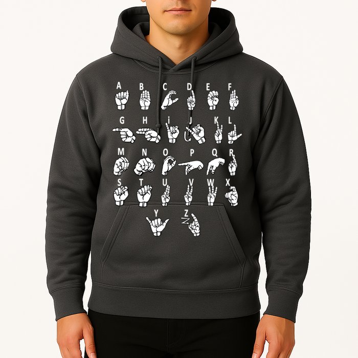 Sign Language Alphabet For ASL Interpreter Deaf Teacher Stud Hoodie