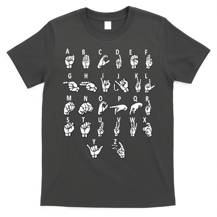 Sign Language Alphabet For ASL Interpreter Deaf Teacher Stud T-Shirt