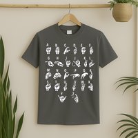 Sign Language Alphabet For ASL Interpreter Deaf Teacher Stud T-Shirt