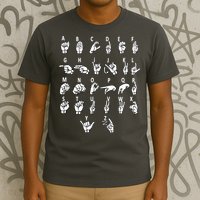 Sign Language Alphabet For ASL Interpreter Deaf Teacher Stud T-Shirt