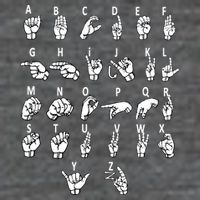 Sign Language Alphabet For ASL Interpreter Deaf Teacher Stud T-Shirt