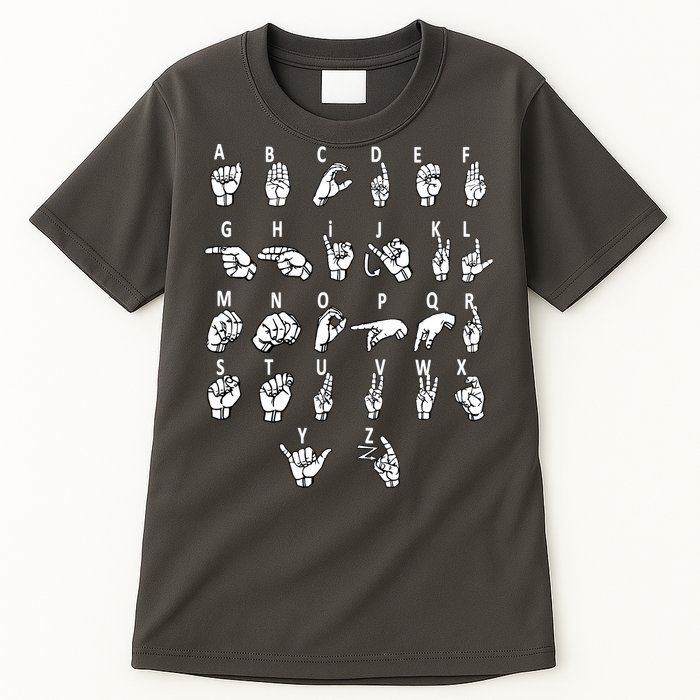 Sign Language Alphabet For ASL Interpreter Deaf Teacher Stud Tall T-Shirt