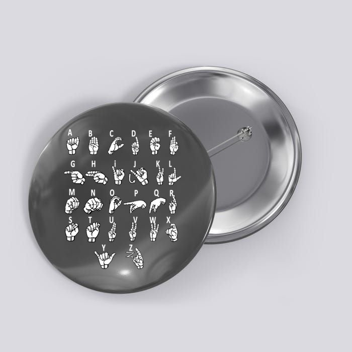 Sign Language Alphabet For ASL Interpreter Deaf Teacher Stud Button