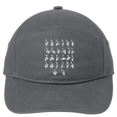 Sign Language Alphabet For ASL Interpreter Deaf Teacher Stud 7-Panel Snapback Hat