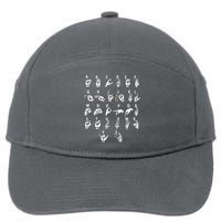 Sign Language Alphabet For ASL Interpreter Deaf Teacher Stud 7-Panel Snapback Hat