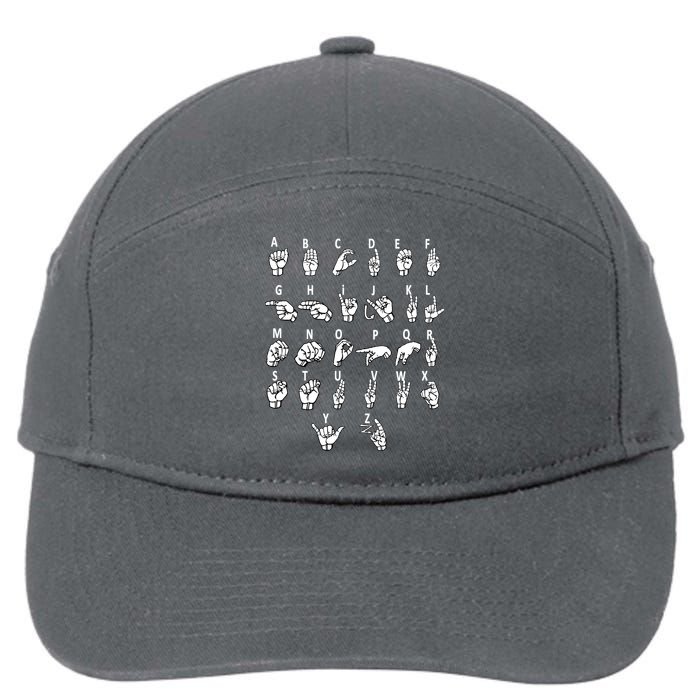 Sign Language Alphabet For ASL Interpreter Deaf Teacher Stud 7-Panel Snapback Hat