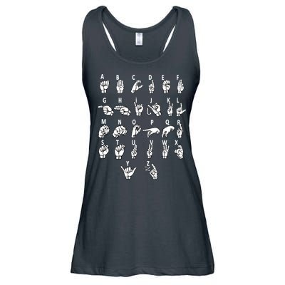 Sign Language Alphabet For ASL Interpreter Deaf Teacher Stud Ladies Essential Flowy Tank