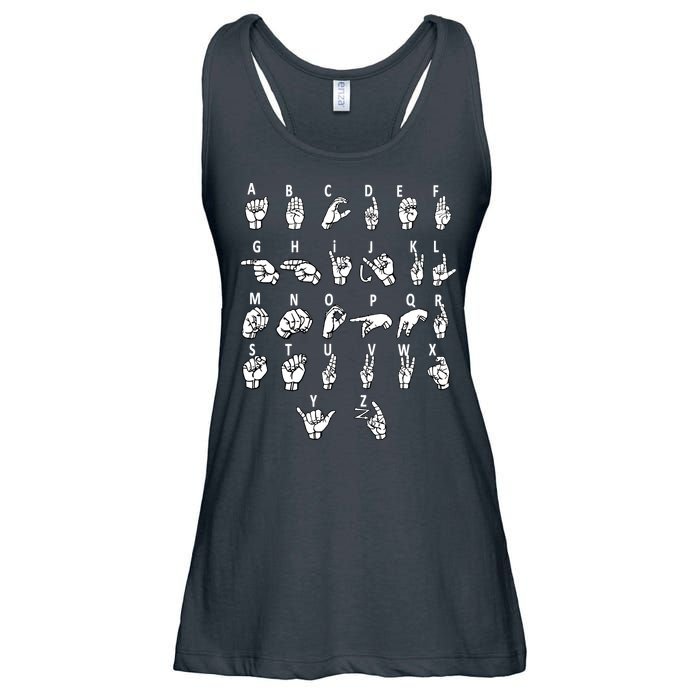 Sign Language Alphabet For ASL Interpreter Deaf Teacher Stud Ladies Essential Flowy Tank