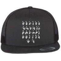 Sign Language Alphabet For ASL Interpreter Deaf Teacher Stud Flat Bill Trucker Hat