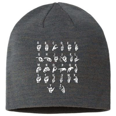 Sign Language Alphabet For ASL Interpreter Deaf Teacher Stud Sustainable Beanie
