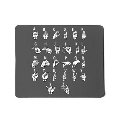 Sign Language Alphabet For ASL Interpreter Deaf Teacher Stud Mousepad