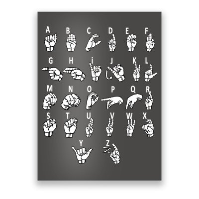 Sign Language Alphabet For ASL Interpreter Deaf Teacher Stud Poster
