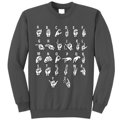 Sign Language Alphabet For ASL Interpreter Deaf Teacher Stud Tall Sweatshirt