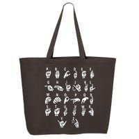 Sign Language Alphabet For ASL Interpreter Deaf Teacher Stud 25L Jumbo Tote